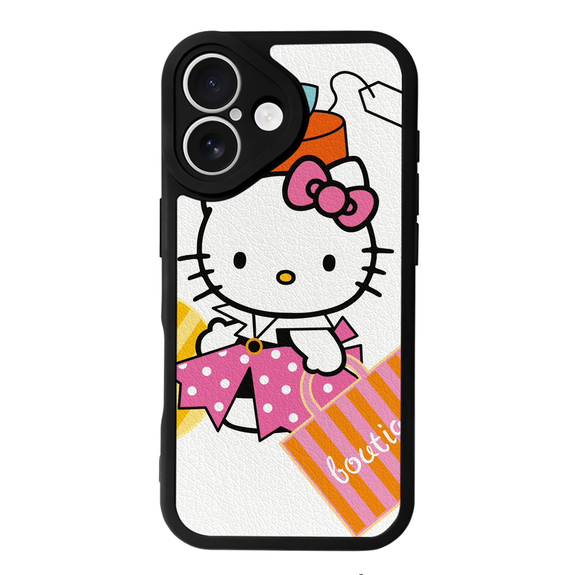 （画像用） Hello Kitty ハローキティ 【iPhone 16シリーズ対応】シリコンスマホケース（レザー調） 材質：シリコン